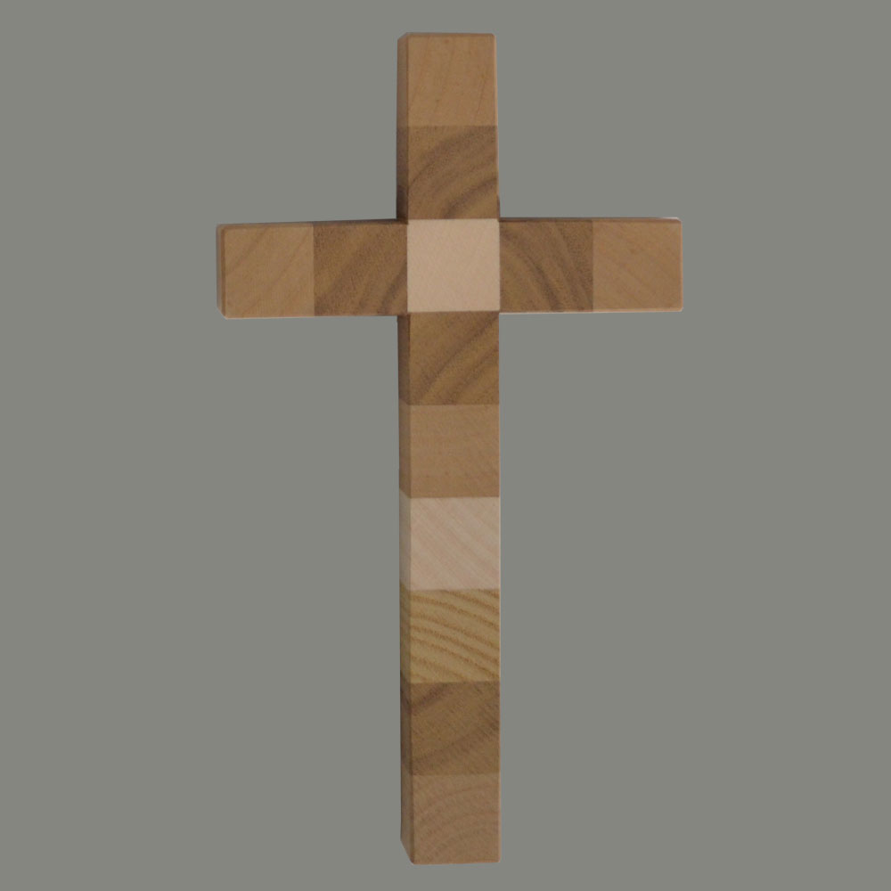 Holzkreuz, Würfel, 18 cm