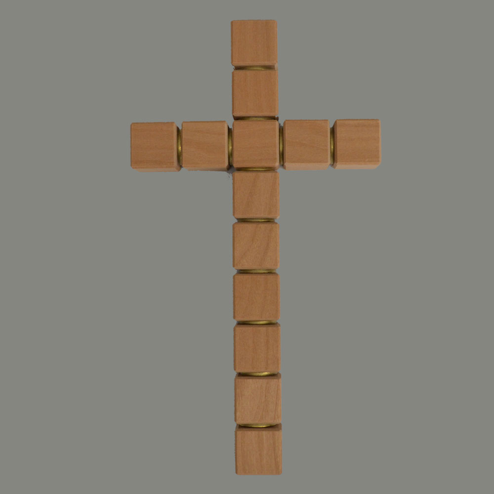 Holzkreuz, Würfel, gerade