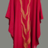Gewand gewebt Handstickerei Hauptgewand Kasel Messgewand Ornat Priestergewand reine Seide Reinseidenfutter rot rote Kasel rotes Gewand Seide twist Festgewand