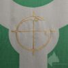 Claus Kilian Festgewand Gewand gewebt Handstickerei Hauptgewand Japangold Kasel Messgewand Ornat Priestergewand reine Seide eingewebtes Motiv grün grüne Kasel Kreuz Seide