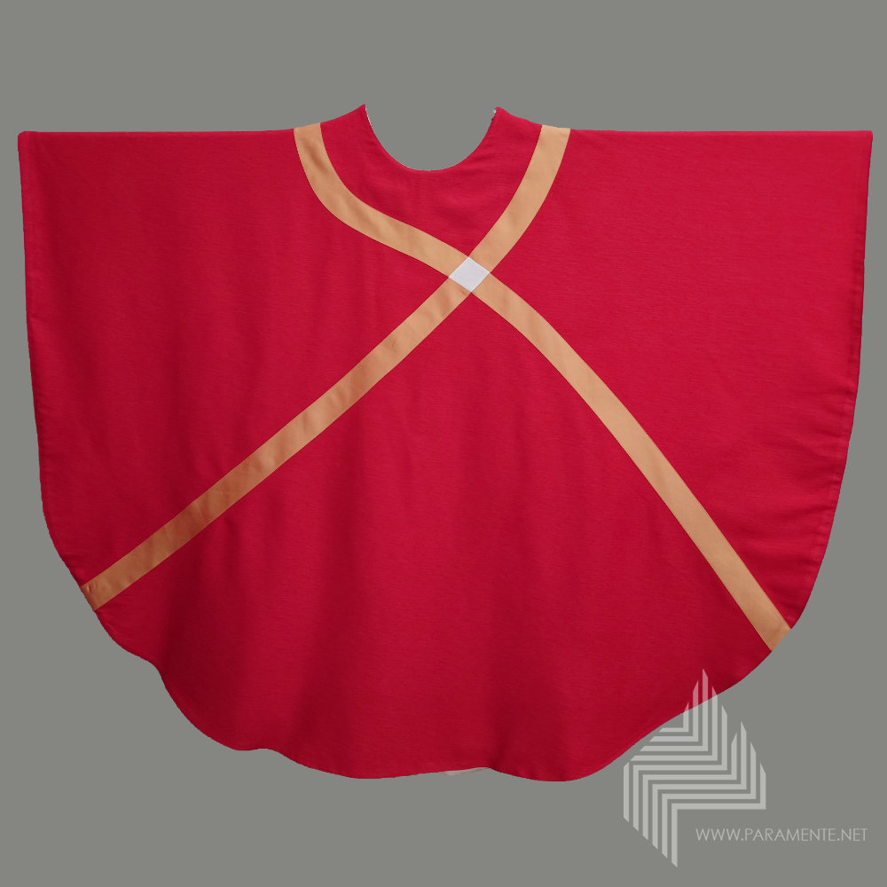 Applikationen Doupionseide Festgewand Gewand gewebt Hauptgewand Kasel Messgewand Ornat Priestergewand reine Seide Reinseidenfutter Seide weiß weiße Kasel weißes Gewand weißes messgewand andreas St. Andreas Trevira/Seide Wendekasel