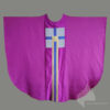Applikationen Doupionseide Festgewand Gewand Hauptgewand Irene Rothweiler Ornat reine Seide Reinseidenfutter Seide violett violette Kasel violettes Messgewand adventszeit fastenzeit