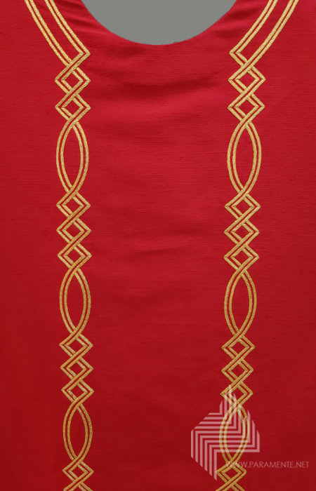 Festgewand Gewand gewebt Handstickerei Hauptgewand Japangold Kasel Messgewand Priestergewand reine Seide Reinseidenfutter Seide Shantungseide twist Claus Kilian