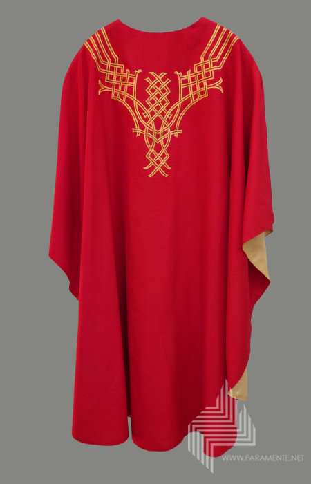 Festgewand Gewand gewebt Handstickerei Hauptgewand Japangold Kasel Messgewand Priestergewand reine Seide Reinseidenfutter Seide Shantungseide twist Claus Kilian