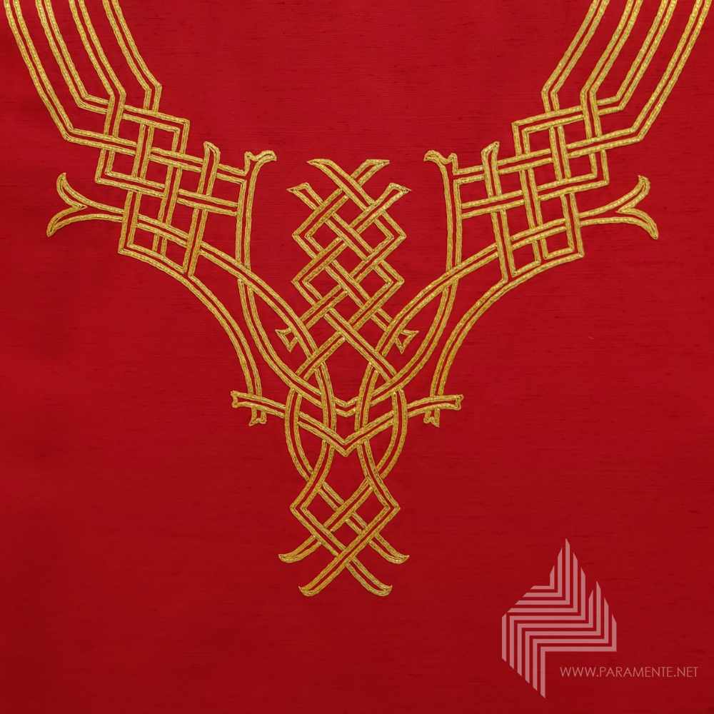 Festgewand Gewand gewebt Handstickerei Hauptgewand Japangold Kasel Messgewand Priestergewand reine Seide Reinseidenfutter Seide Shantungseide twist Claus Kilian