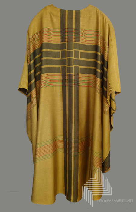 Claus Kilian eingewebtes Motiv Festgewand Gewand gewebt Hauptgewand Jaquardgewebe Kasel Messgewand Ornat Priestergewand gold schwarz schwarze Kasel schwarzes Messgewand Requiem