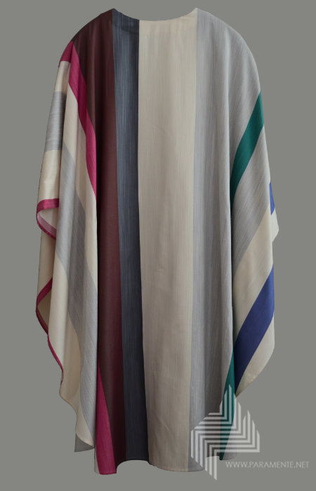 estgewand Gewand gewebt Hauptgewand Kasel Messgewand Ornat Priestergewand reine Seide Seide weiß weiße Kasel eingewebte Streifen Raphael Seitz