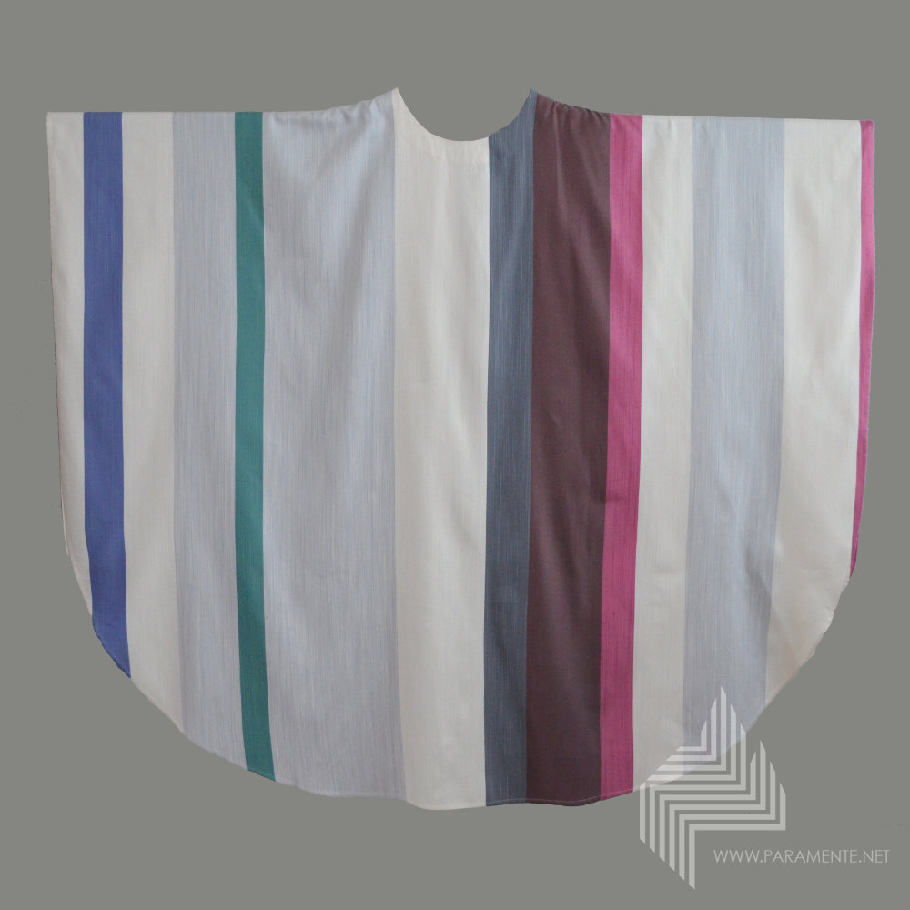 estgewand Gewand gewebt Hauptgewand Kasel Messgewand Ornat Priestergewand reine Seide Seide weiß weiße Kasel eingewebte Streifen Raphael Seitz