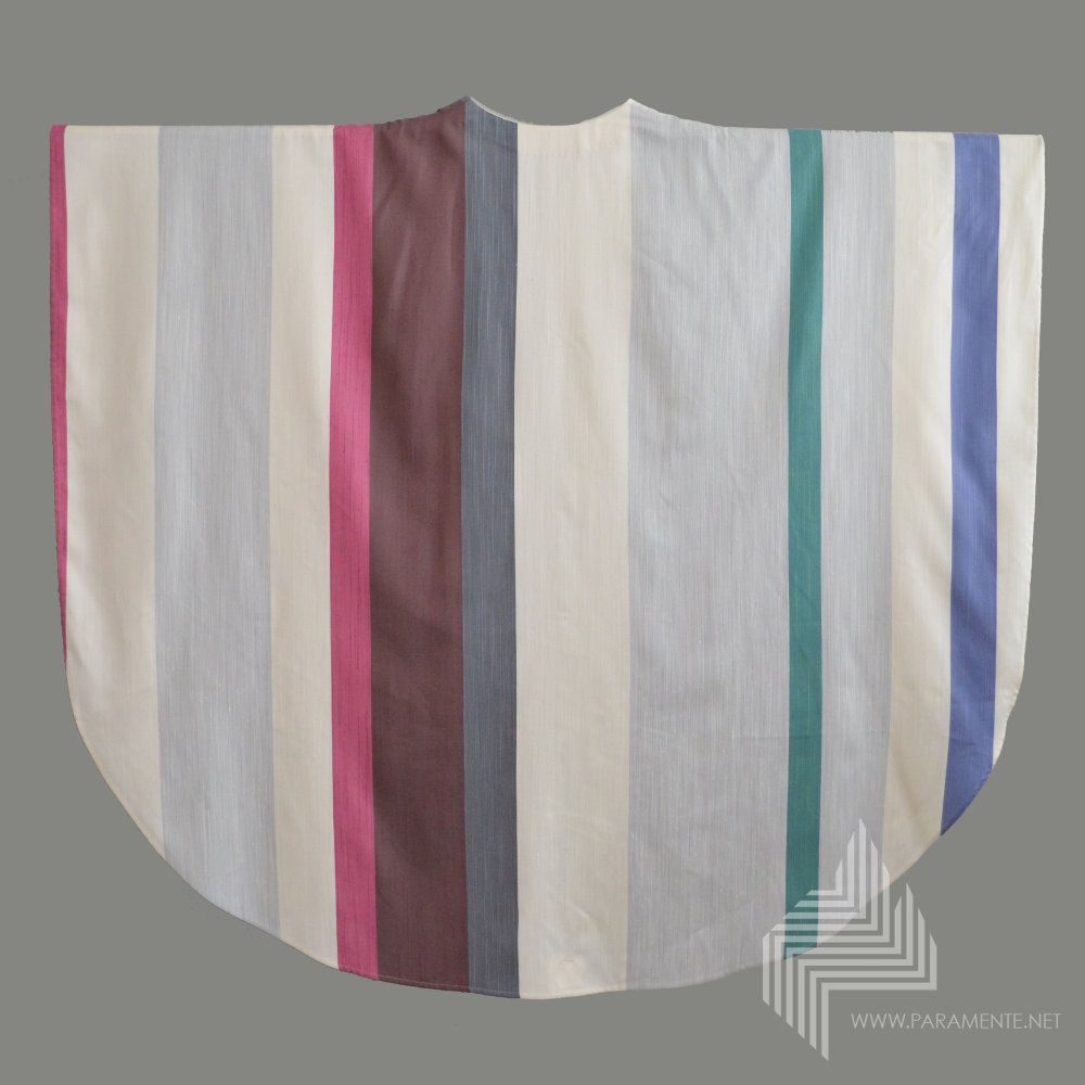 estgewand Gewand gewebt Hauptgewand Kasel Messgewand Ornat Priestergewand reine Seide Seide weiß weiße Kasel eingewebte Streifen Raphael Seitz